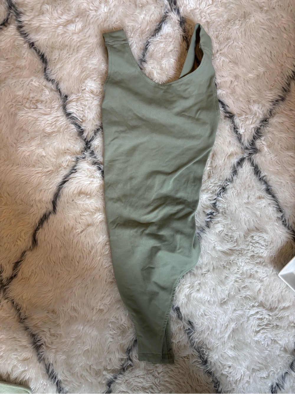 Free People Olive Green Scoop Neck Tank Bodysuit
